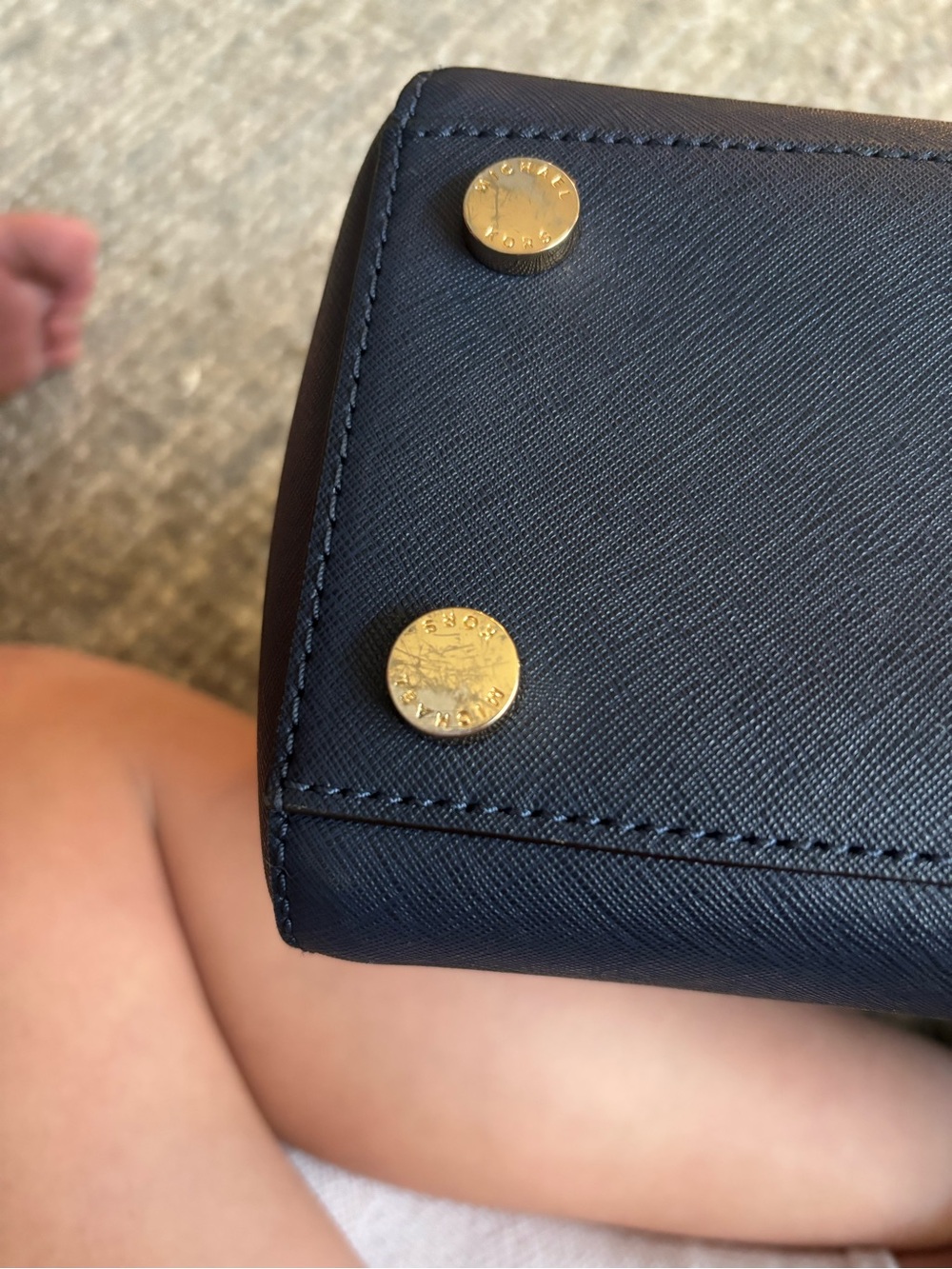 NWT MICHAEL Michael Kors Large Susannah Saffiano Leather Tote Bag - Navy Blue - Picture 16 of 16